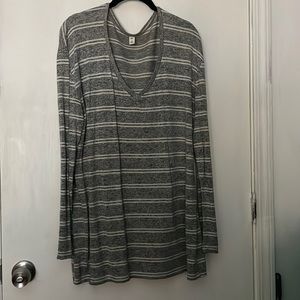 BP., Size Medium, Grey and White Striped.
